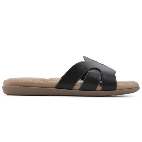 NEW Cliffs By White Mountain Comfortable Womens Fortunate Slide Sandal Black 6.5 - Picture 2 of 8